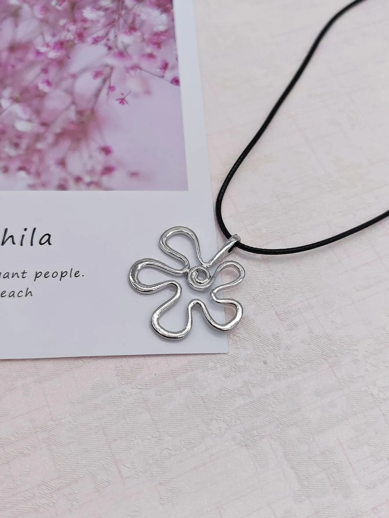 Irregular Hollow Out Flower Charm Necklace for Women Novelty Necklace Creative