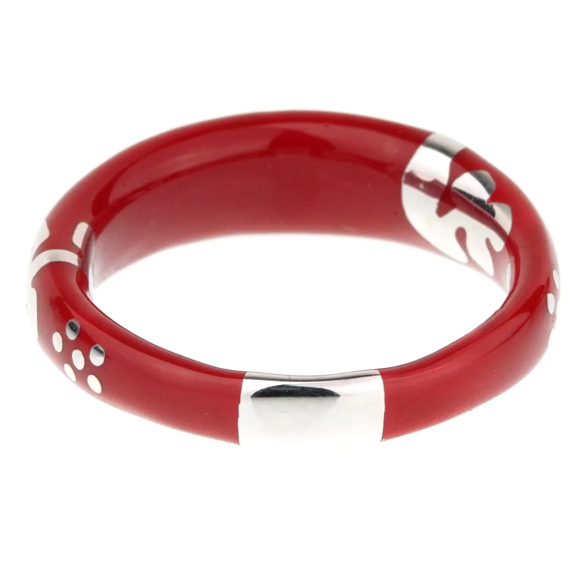 La Nouvelle Bague Red Enamel White Gold Diamond Ring