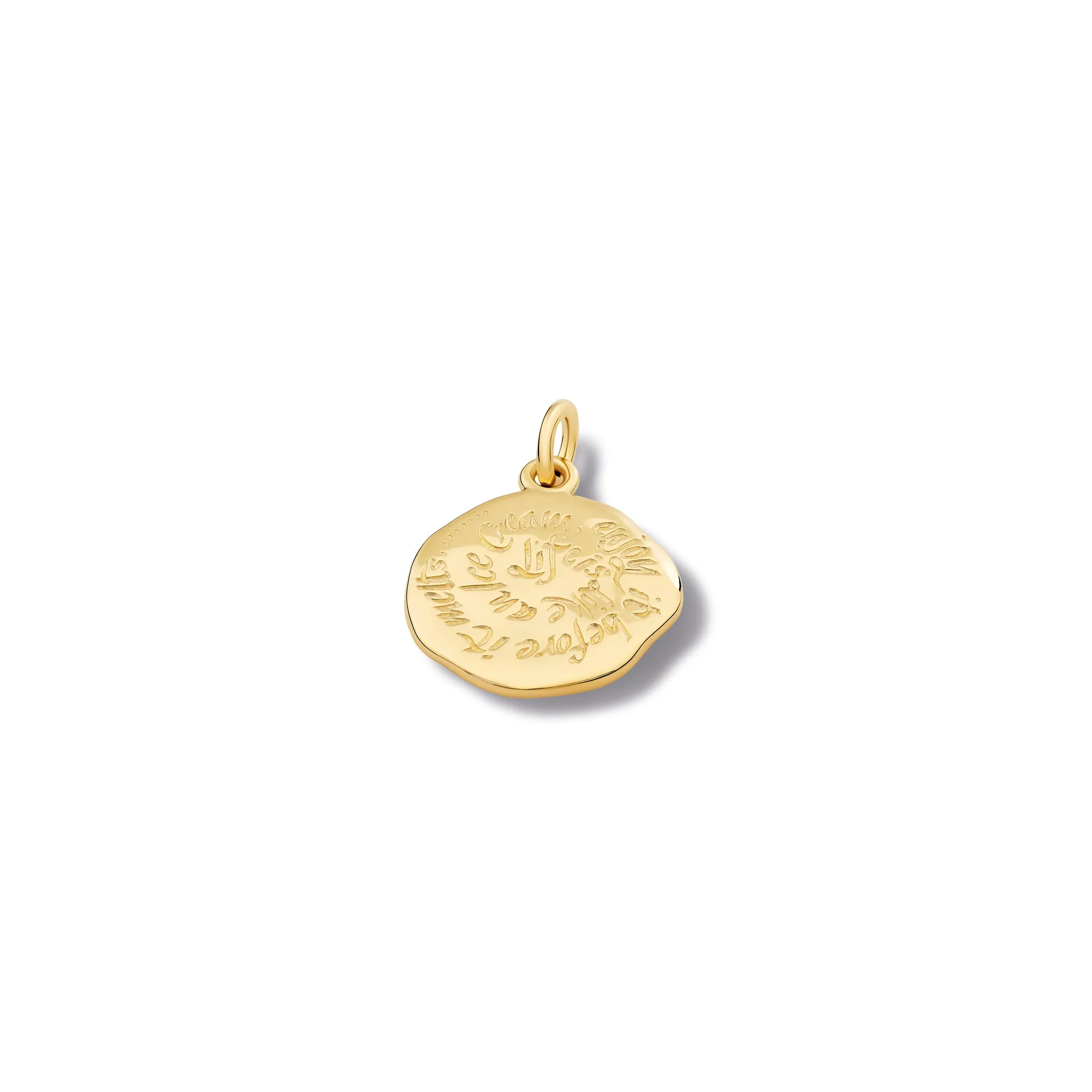 Life is like An Ice Cream Quote Pendant Yellow Gold