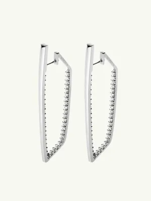 Lilith White Diamond Studded Earrings In 18K White Gold