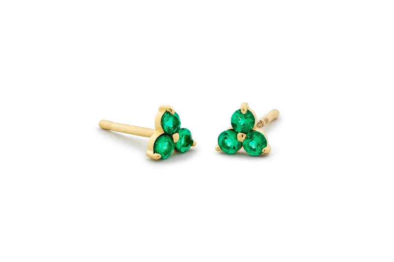 Lily Emerald Studs & Love Emerald Ring Set