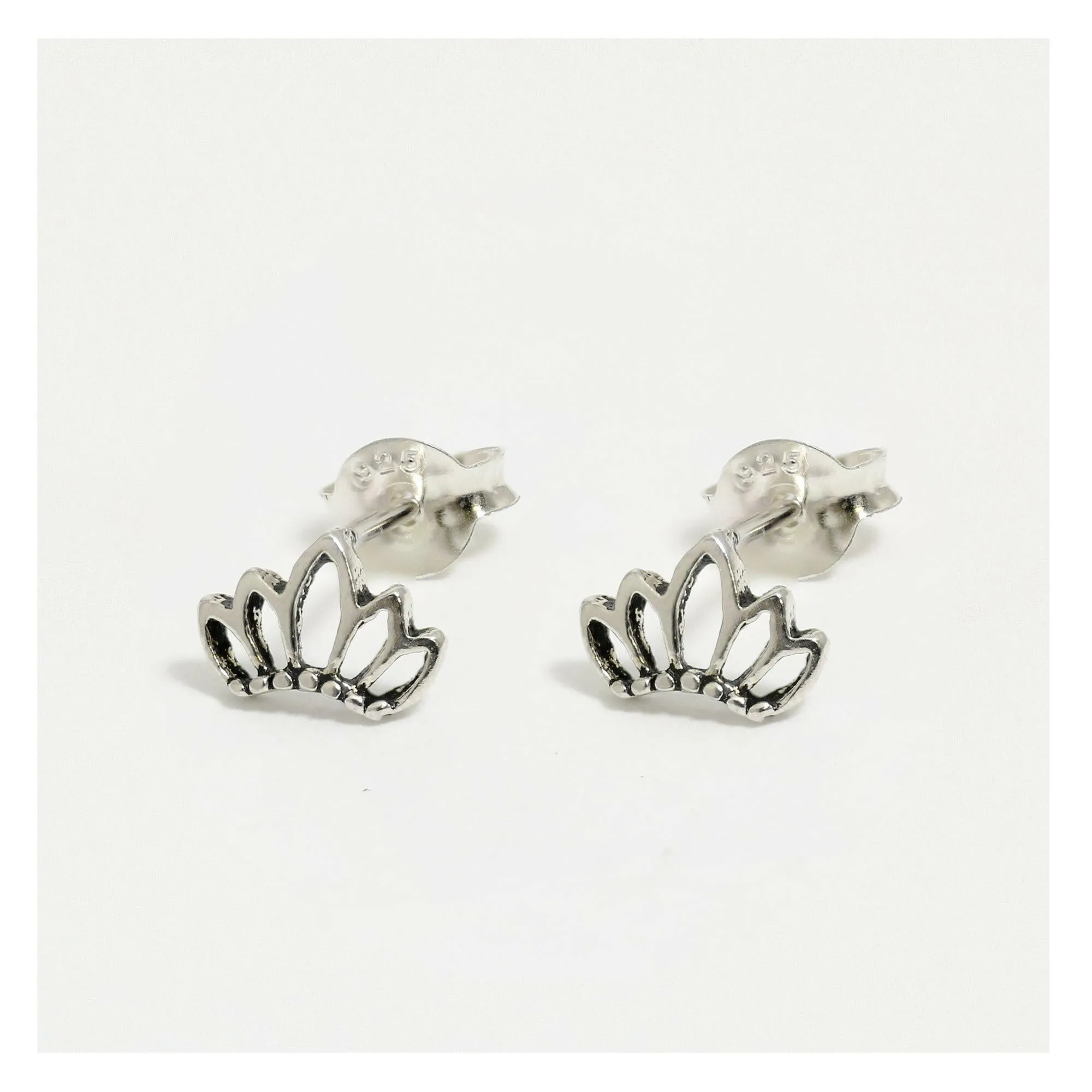 Lotus Flower Silver Ear Studs - Elegant and Timeless Jewelry Piece