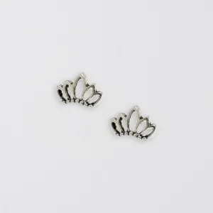 Lotus Flower Silver Ear Studs - Elegant and Timeless Jewelry Piece