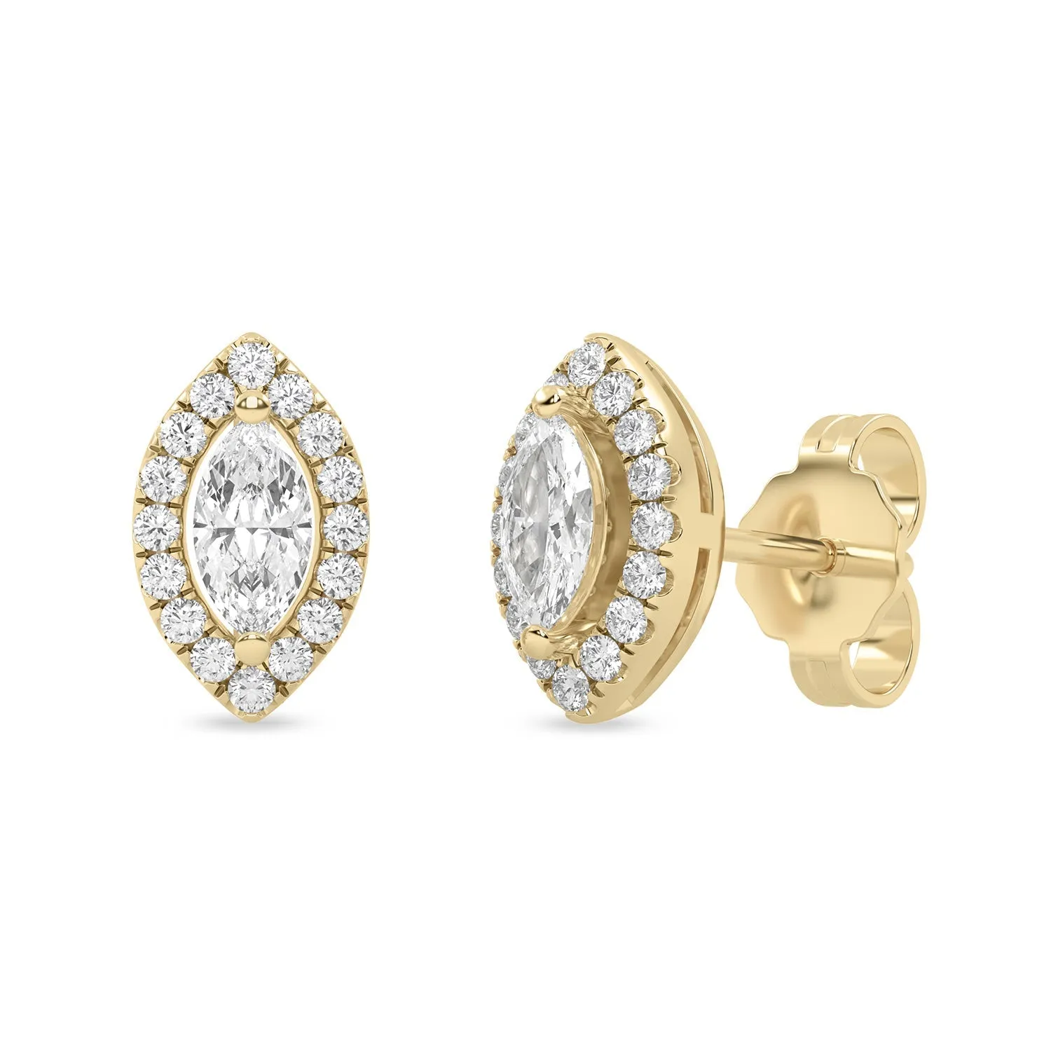 Marquise Halo Studs