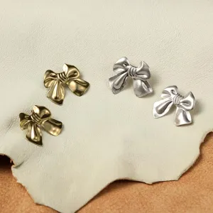 Metal Ribbon Bow Earrings