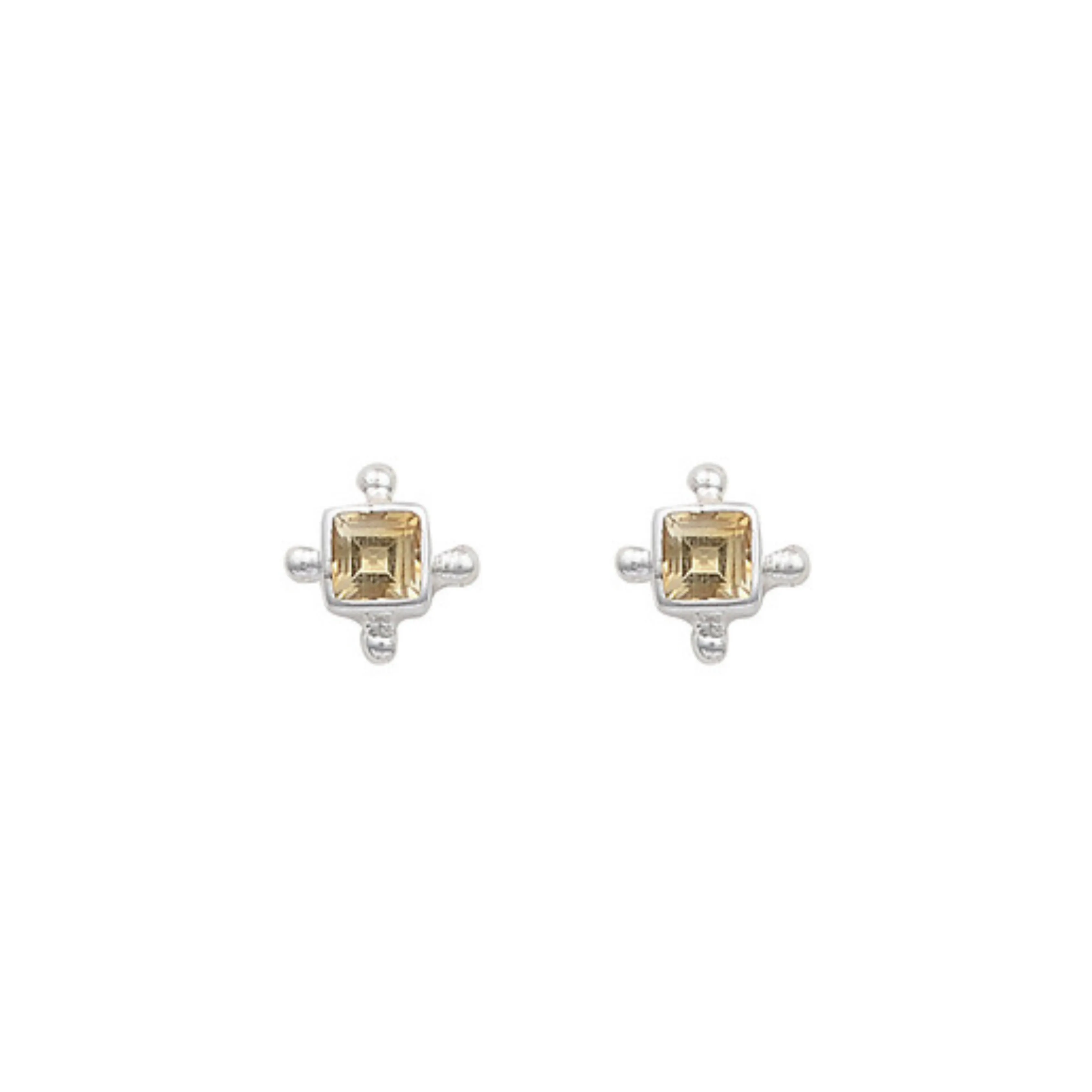 Mini Gia Silver Citrine Studs