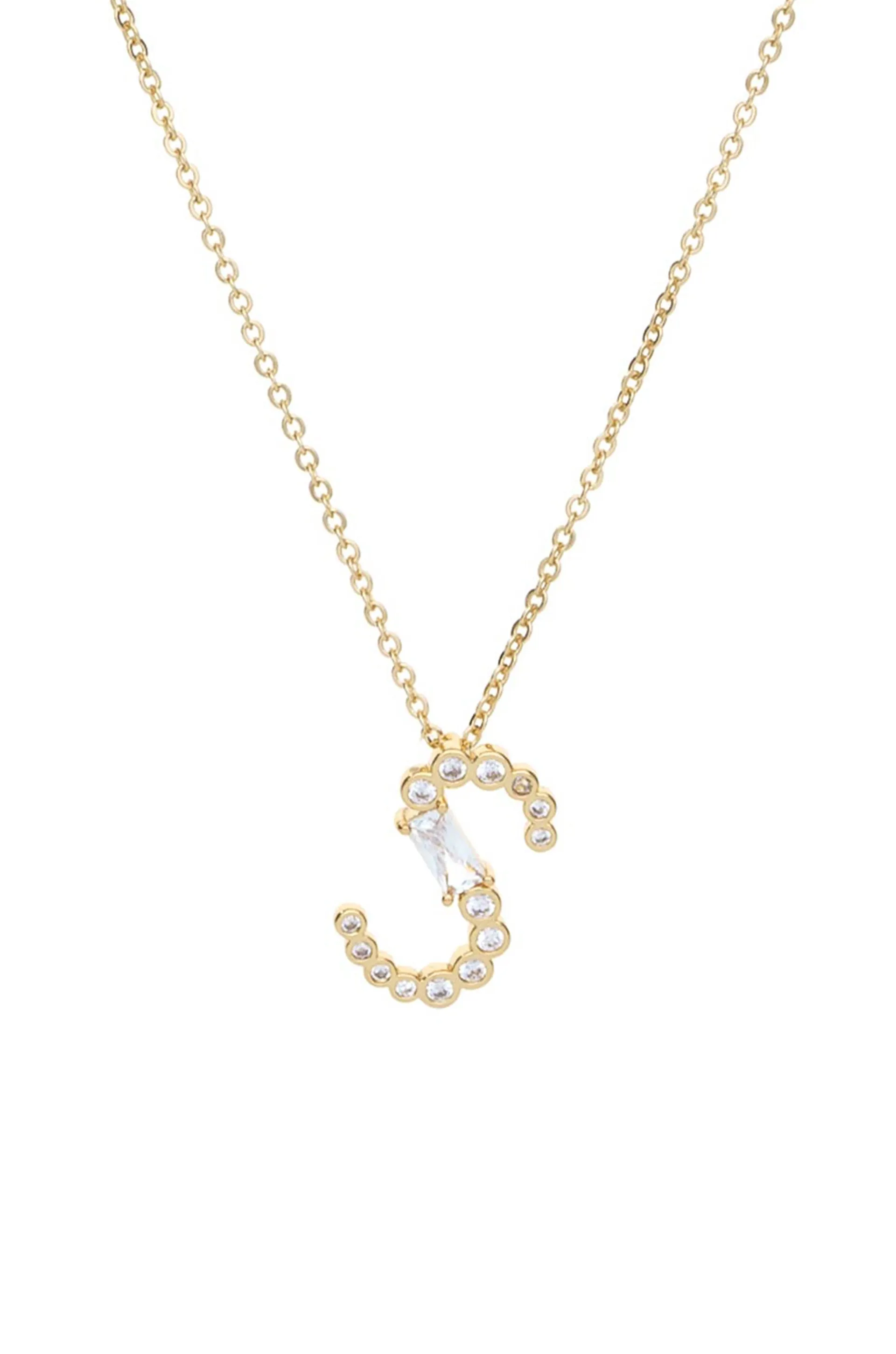 Mixed Crystal Initial 18k Gold Plated Necklace