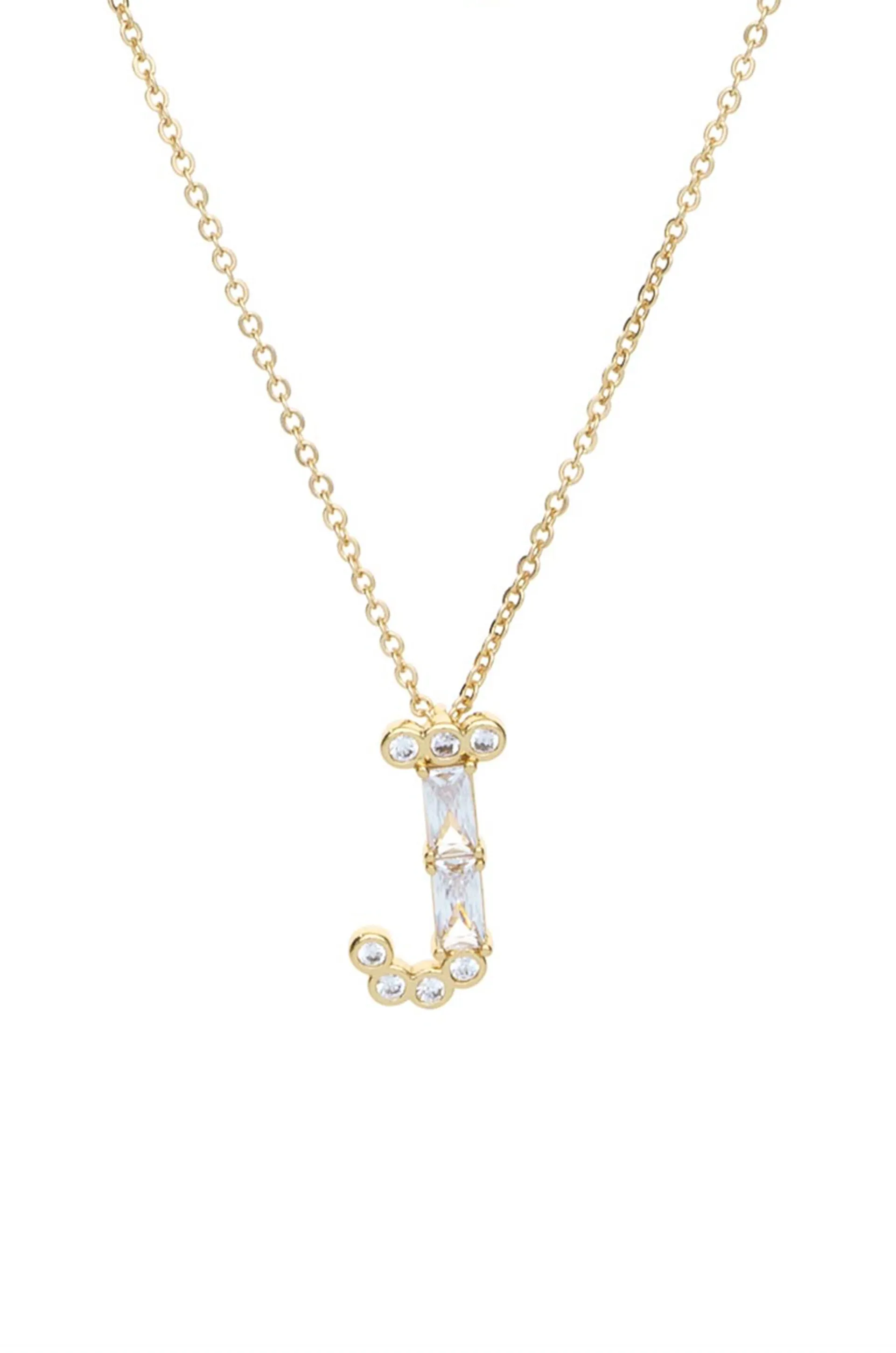 Mixed Crystal Initial 18k Gold Plated Necklace