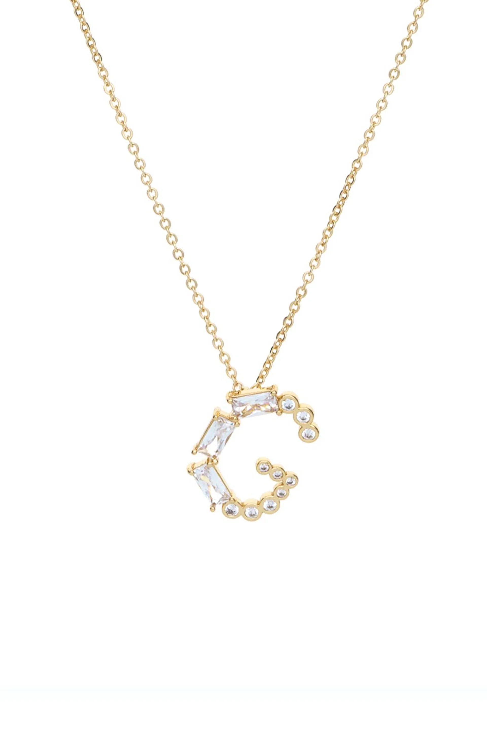 Mixed Crystal Initial 18k Gold Plated Necklace