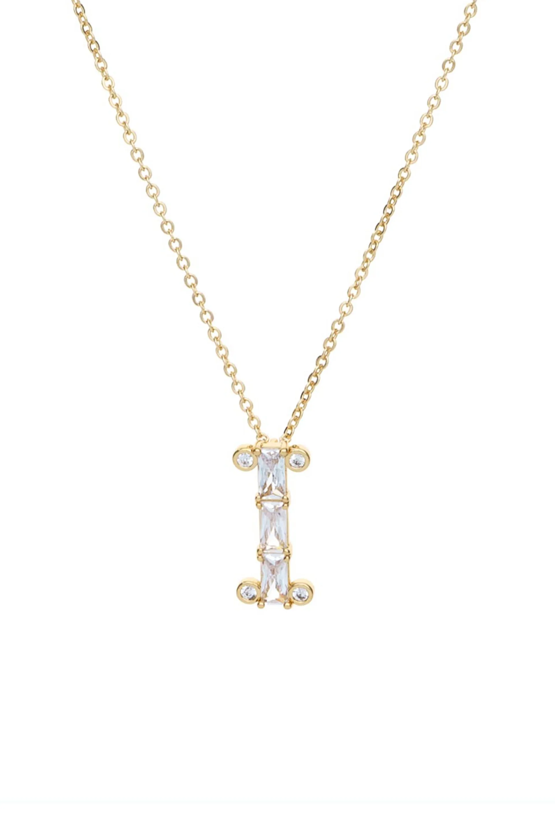 Mixed Crystal Initial 18k Gold Plated Necklace