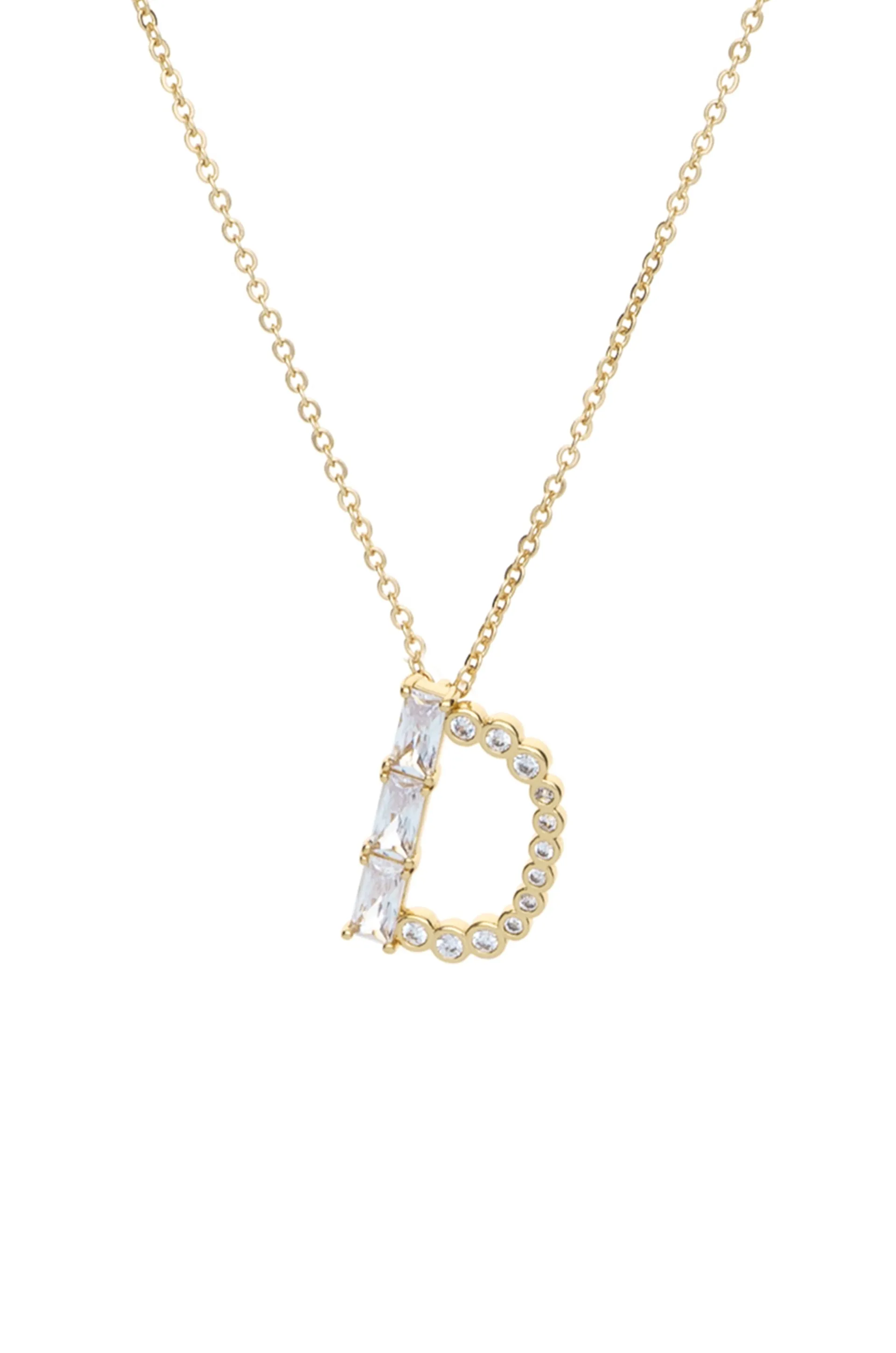 Mixed Crystal Initial 18k Gold Plated Necklace