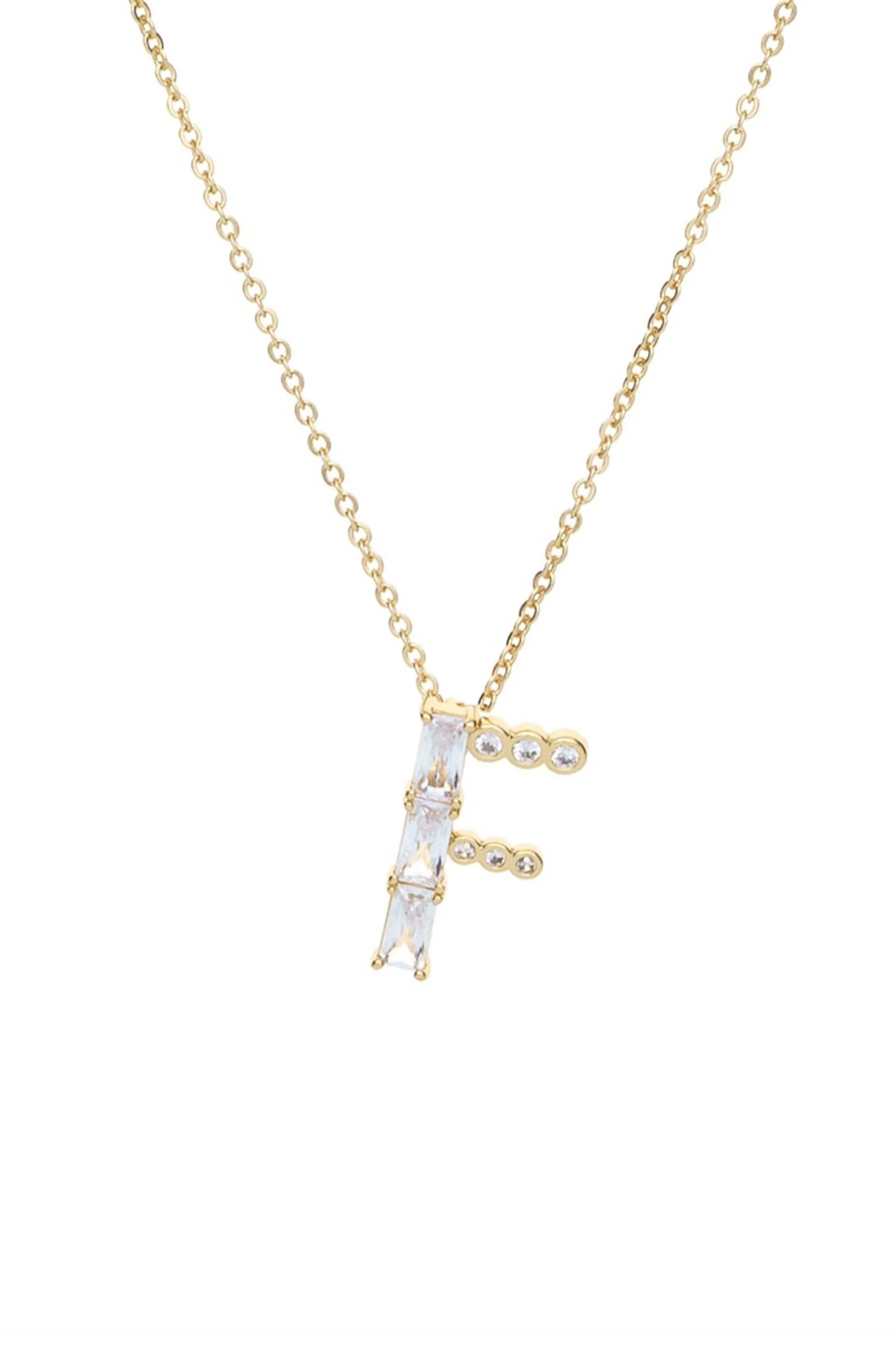 Mixed Crystal Initial 18k Gold Plated Necklace