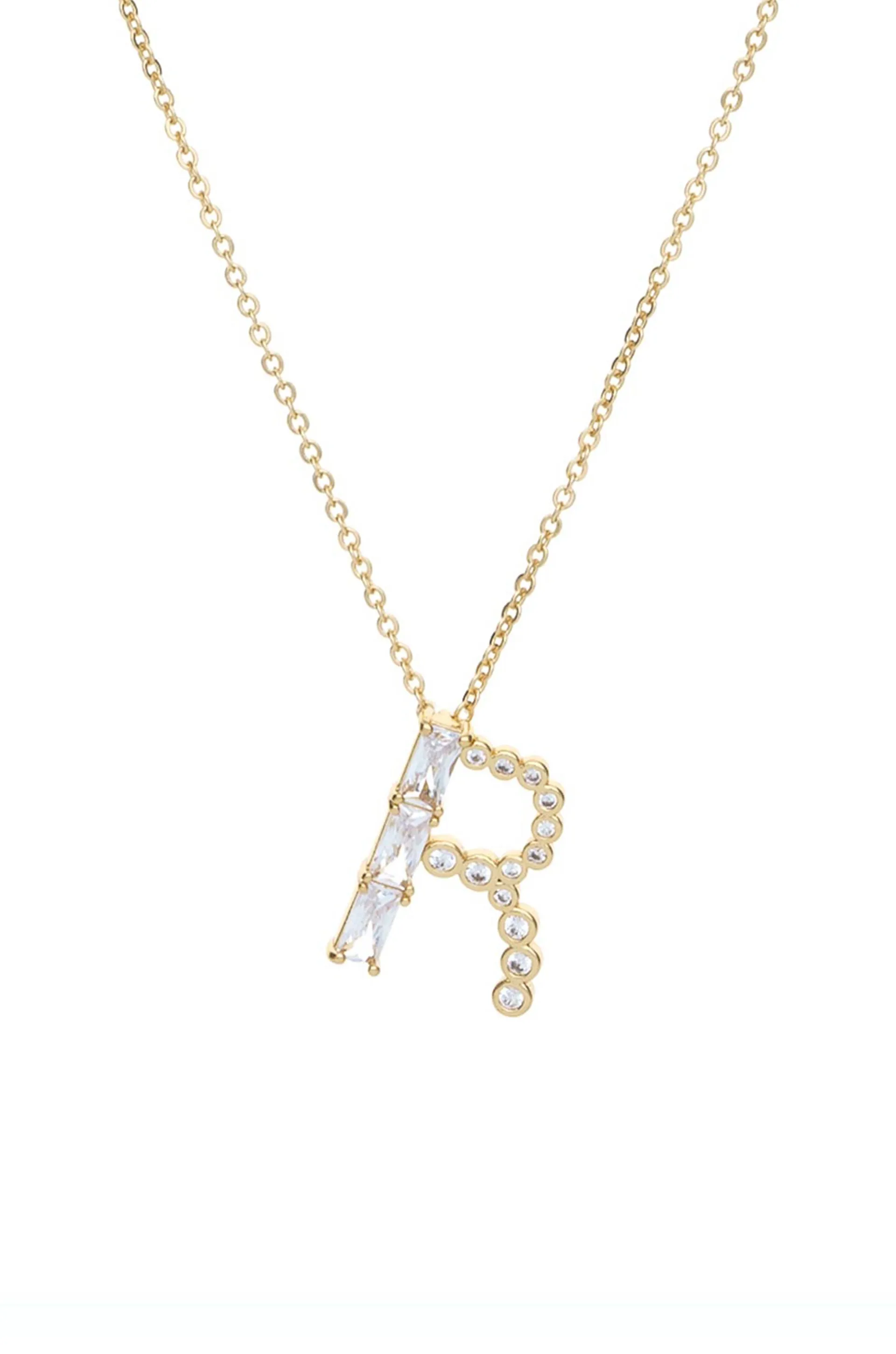 Mixed Crystal Initial 18k Gold Plated Necklace