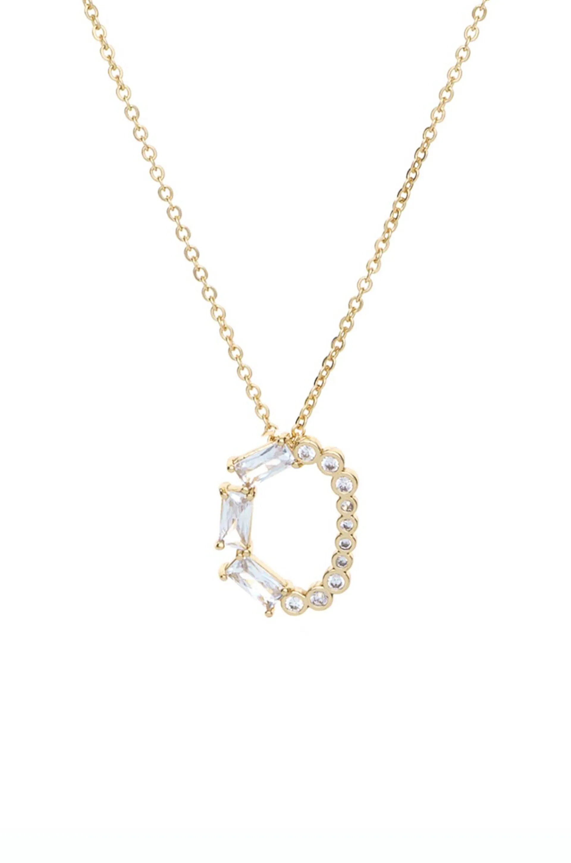 Mixed Crystal Initial 18k Gold Plated Necklace