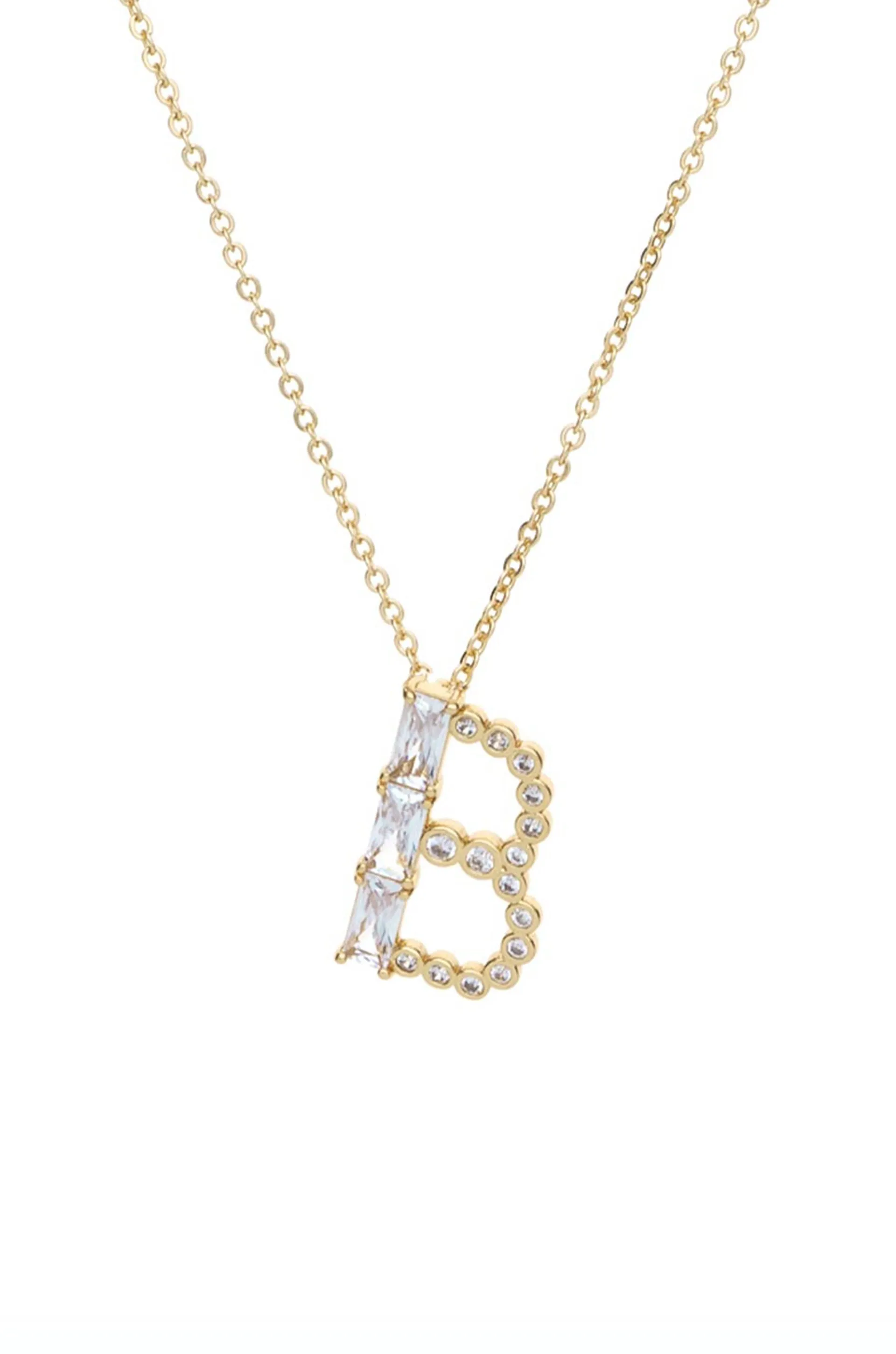 Mixed Crystal Initial 18k Gold Plated Necklace