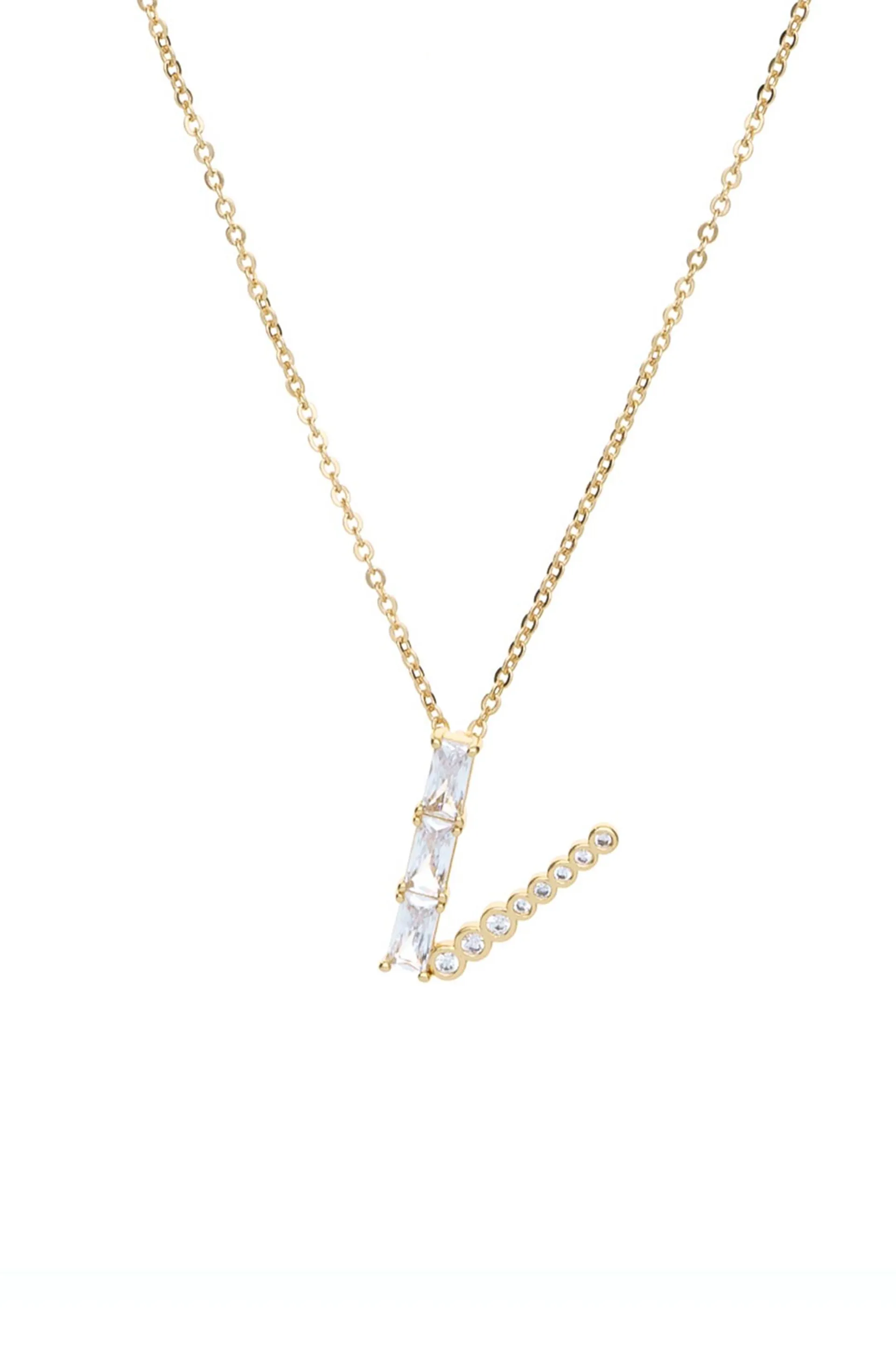 Mixed Crystal Initial 18k Gold Plated Necklace