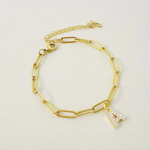 Oh Simple Initial Chain Bracelet