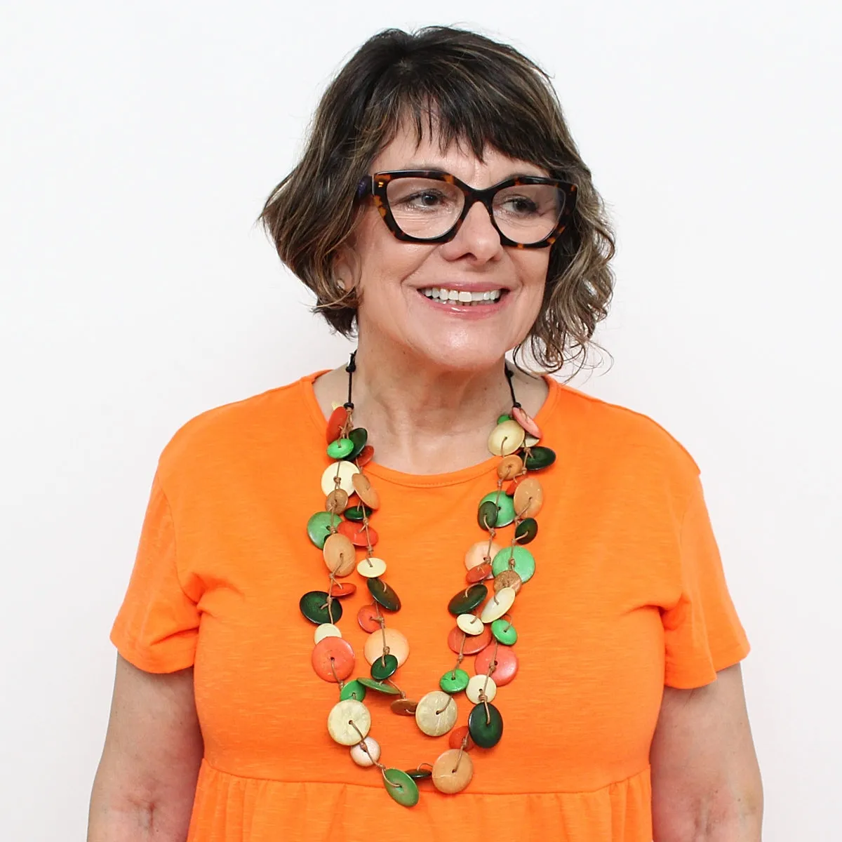 Orange and Green Tabitha Necklace