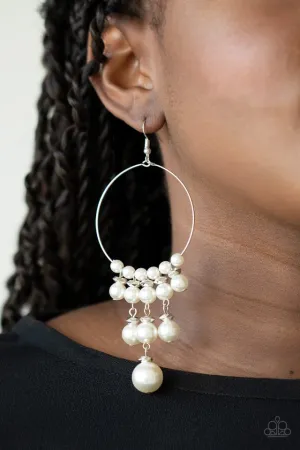 Paparazzi Earring ~ Working The Room - White