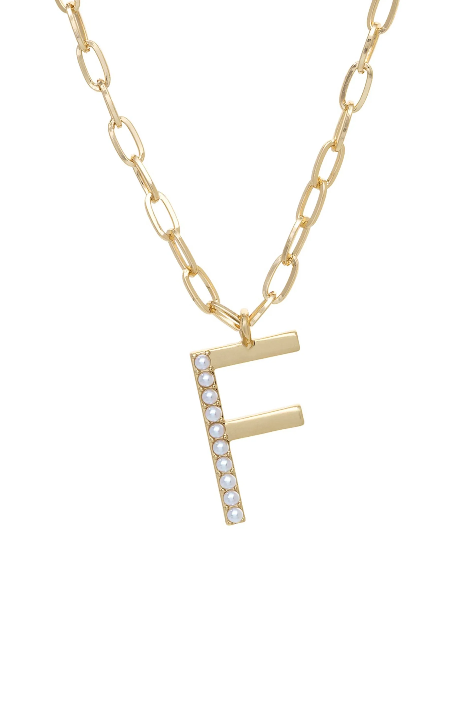 Pearl Initial 18k Gold Plated Necklace