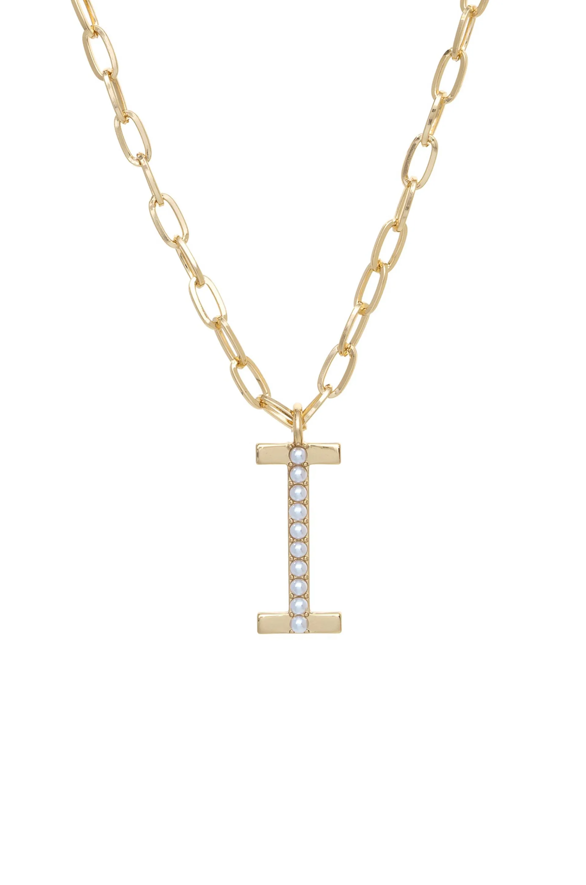 Pearl Initial 18k Gold Plated Necklace