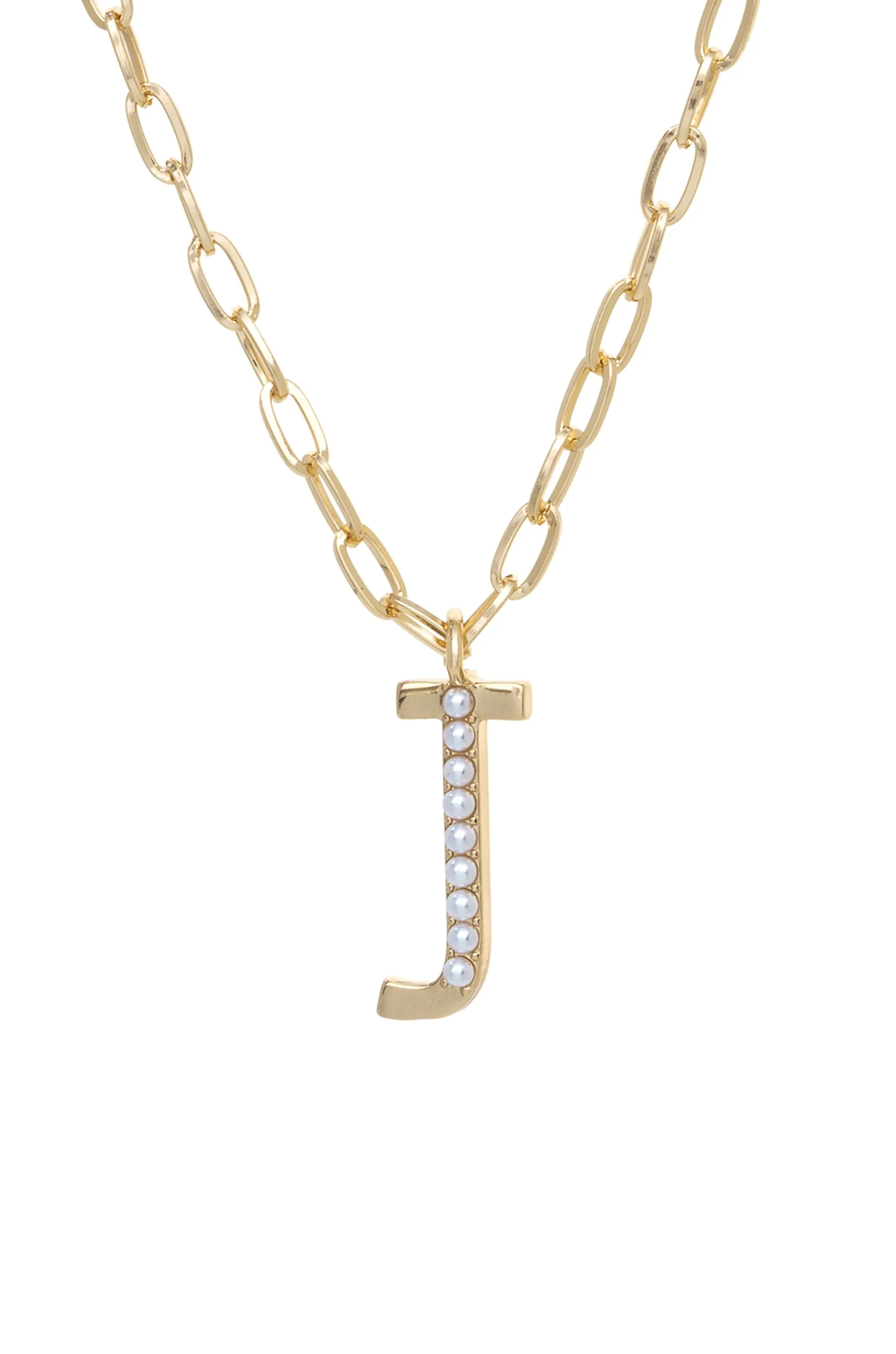 Pearl Initial 18k Gold Plated Necklace