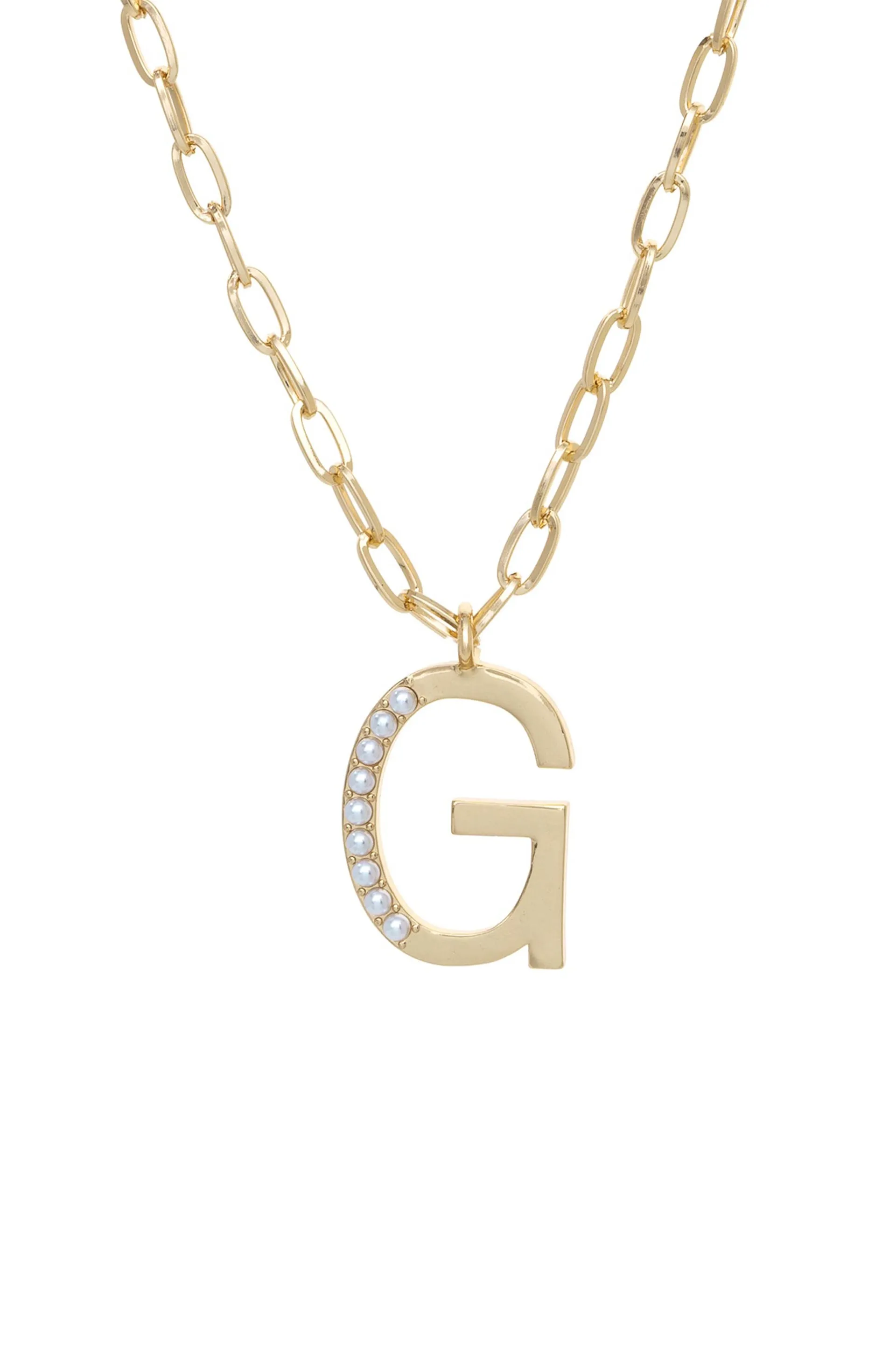 Pearl Initial 18k Gold Plated Necklace