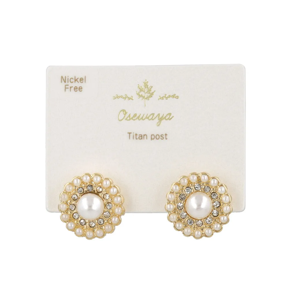 Pearly Pave Disc Studs