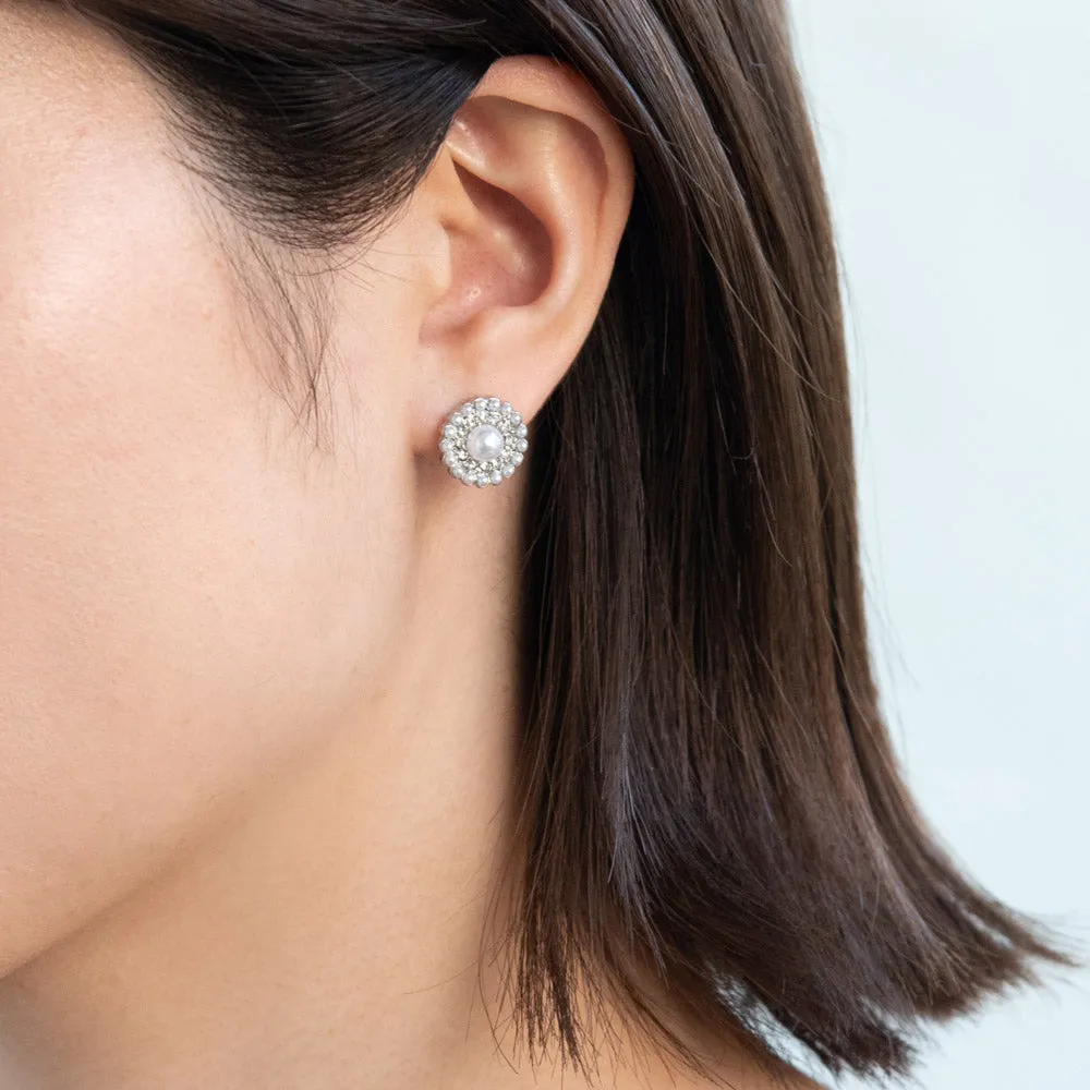 Pearly Pave Disc Studs