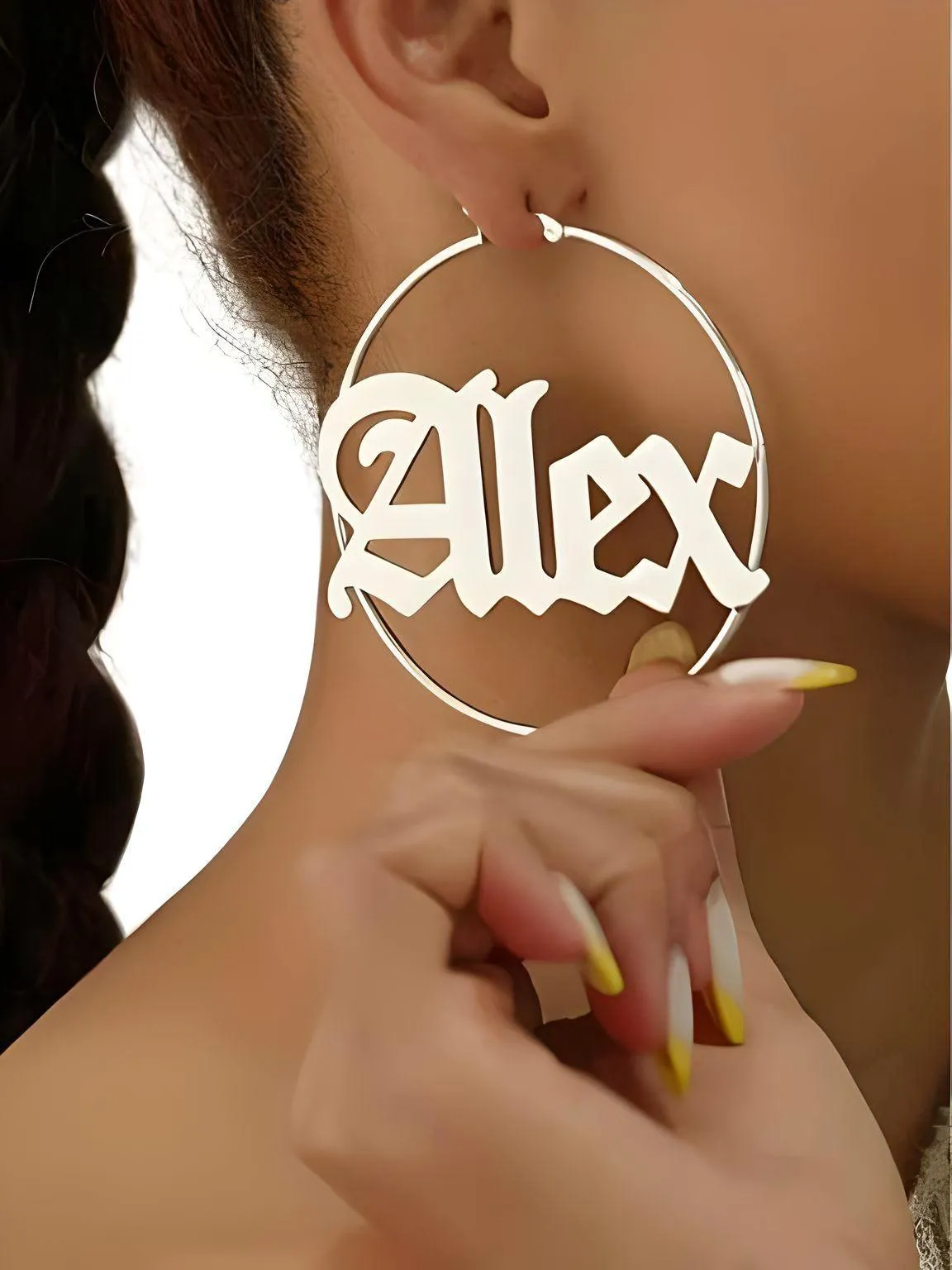 Personalized Earrings Custom Name Hoop Earrings For Women