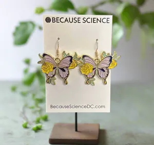 Pink Butterflies Dangle Earrings