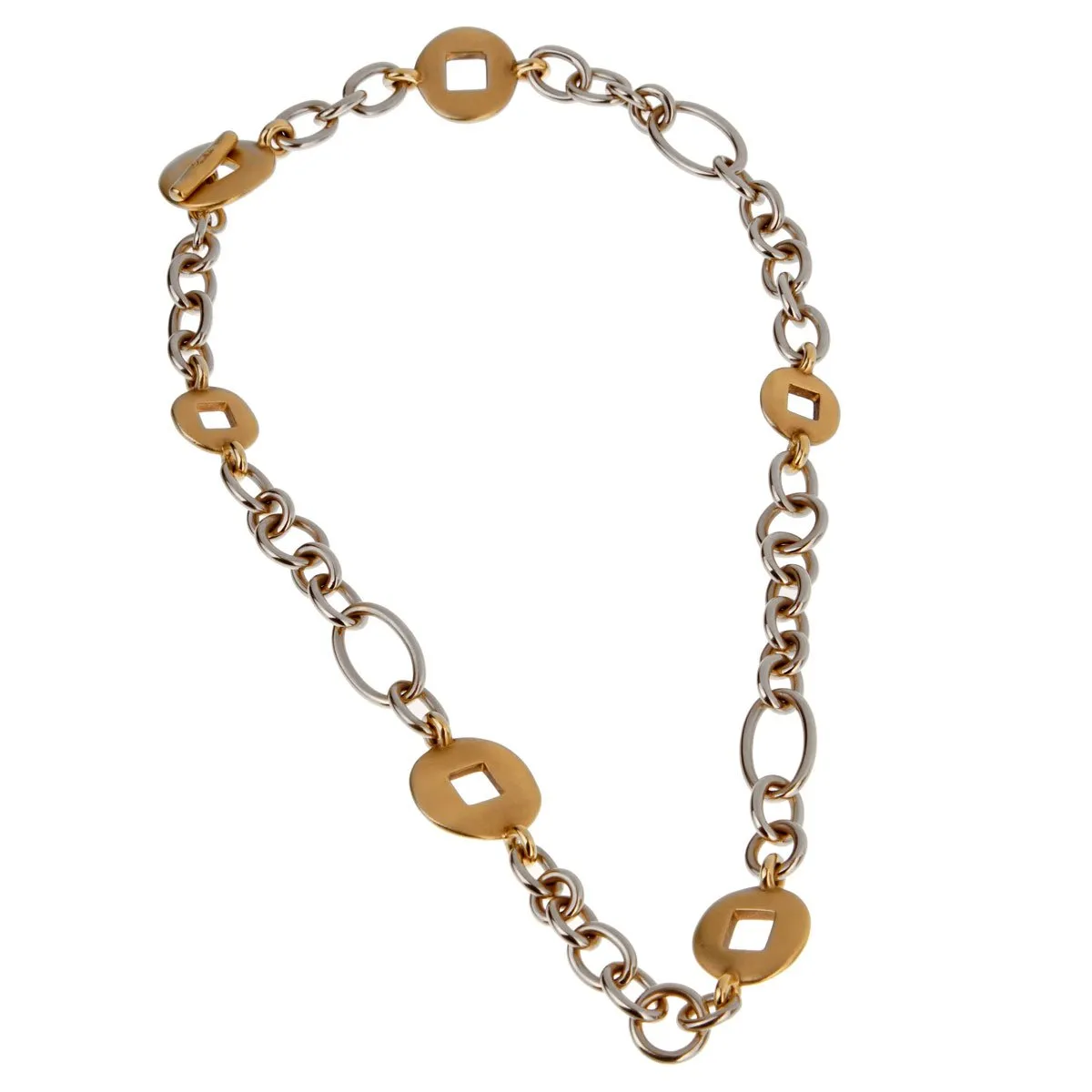 Pomellato White & Yellow Gold Heavy Link Necklace