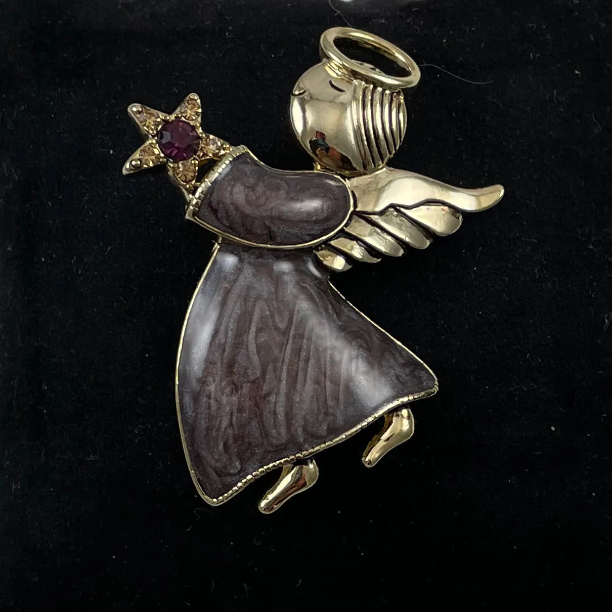 Purple Angel Brooch by Crazy Horse NIB