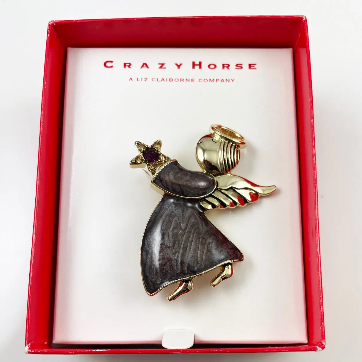 Purple Angel Brooch by Crazy Horse NIB