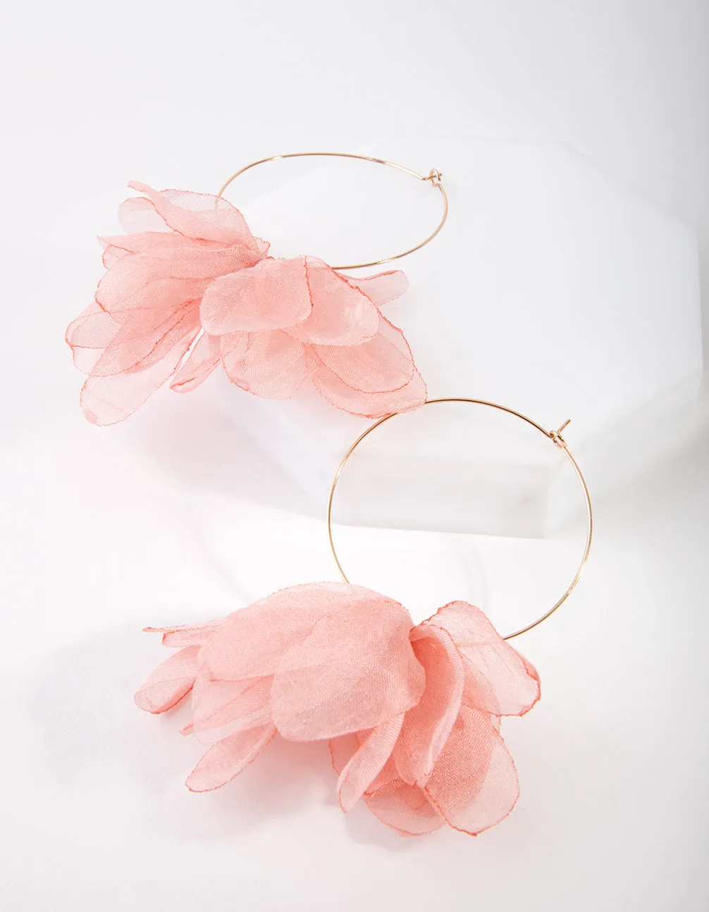 Rose Gold Flower Hoop Earrings