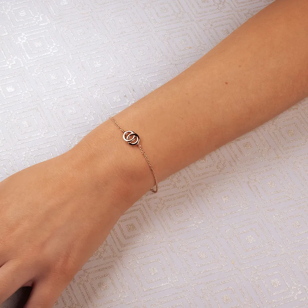 Rose Gold Vermeil Interlocking Circles Bracelet