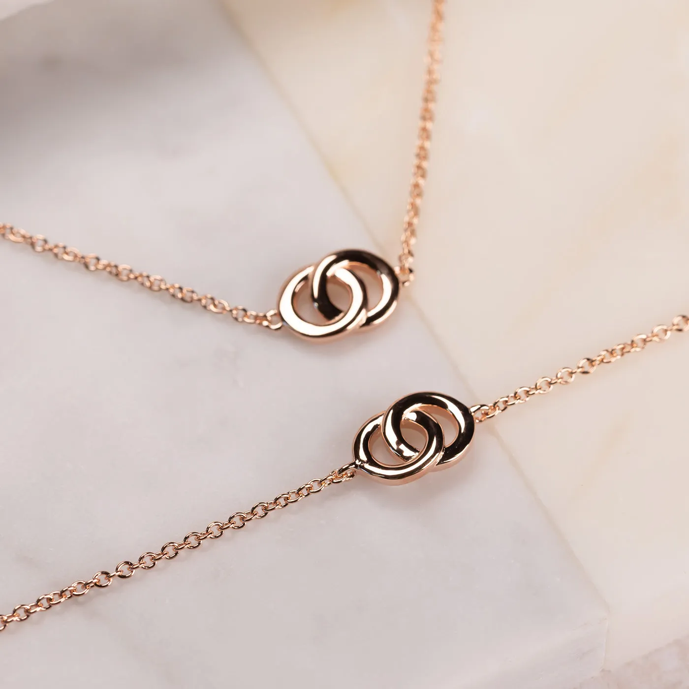 Rose Gold Vermeil Interlocking Circles Bracelet