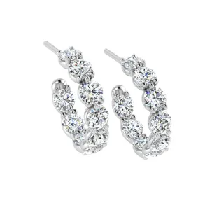 Round Diamond Hoop earrings 3.69 carats