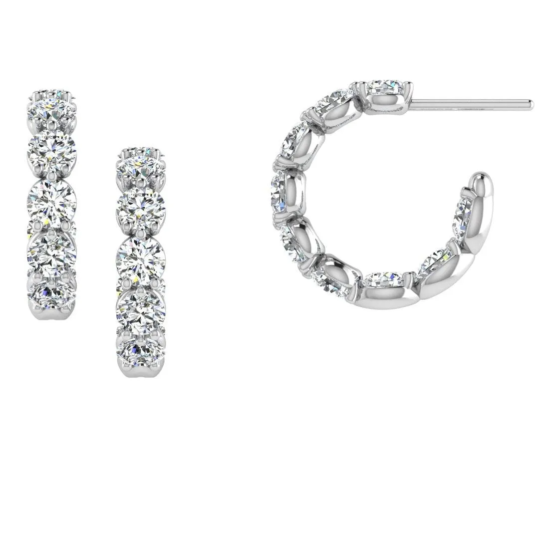 Round Diamond Hoop earrings 3.69 carats