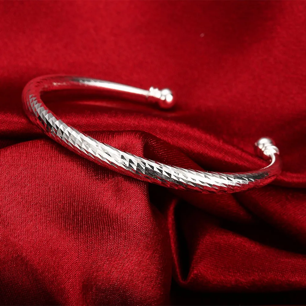 Round Simple Silver Bracelet