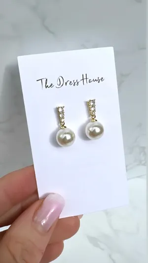 Savannah - Gold Pearl Earring