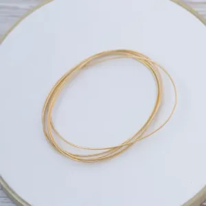 Set of 5 Oval Whisper Bangles - Gold Plate