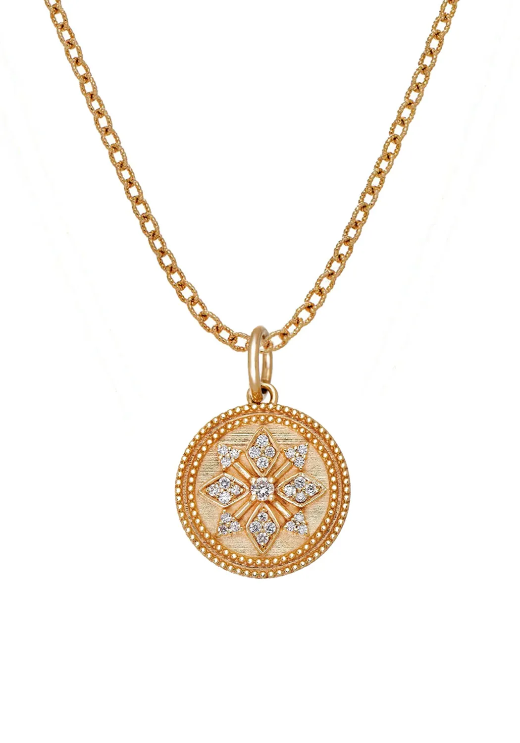 Sethi Couture Athena Diamond Star Medallion Pendant Necklace