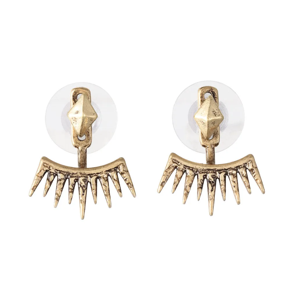 Short Fringe Front Back Earrings