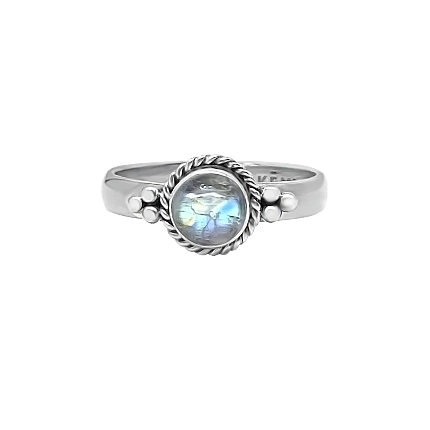 Silver Airglow Moonstone Ring