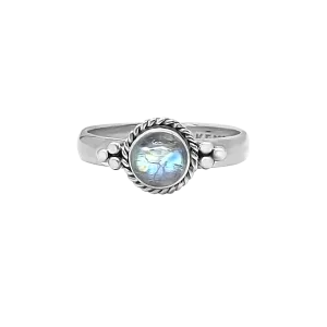 Silver Airglow Moonstone Ring