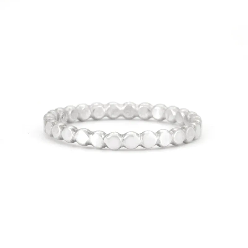 Silver Bead Ring Band - LITTLE DROPS