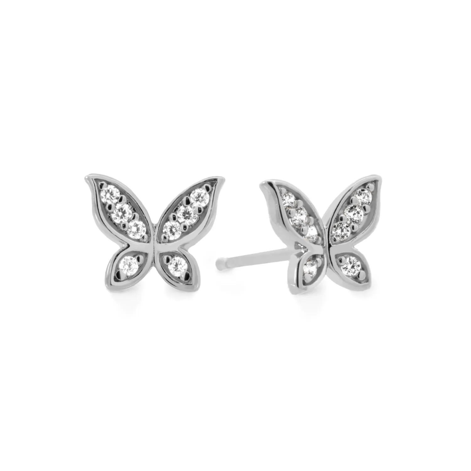 Silver Butterfly Studs