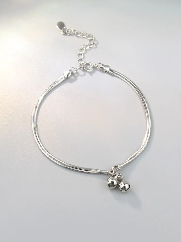 Simple And Creative Double Layer Bell Bracelet