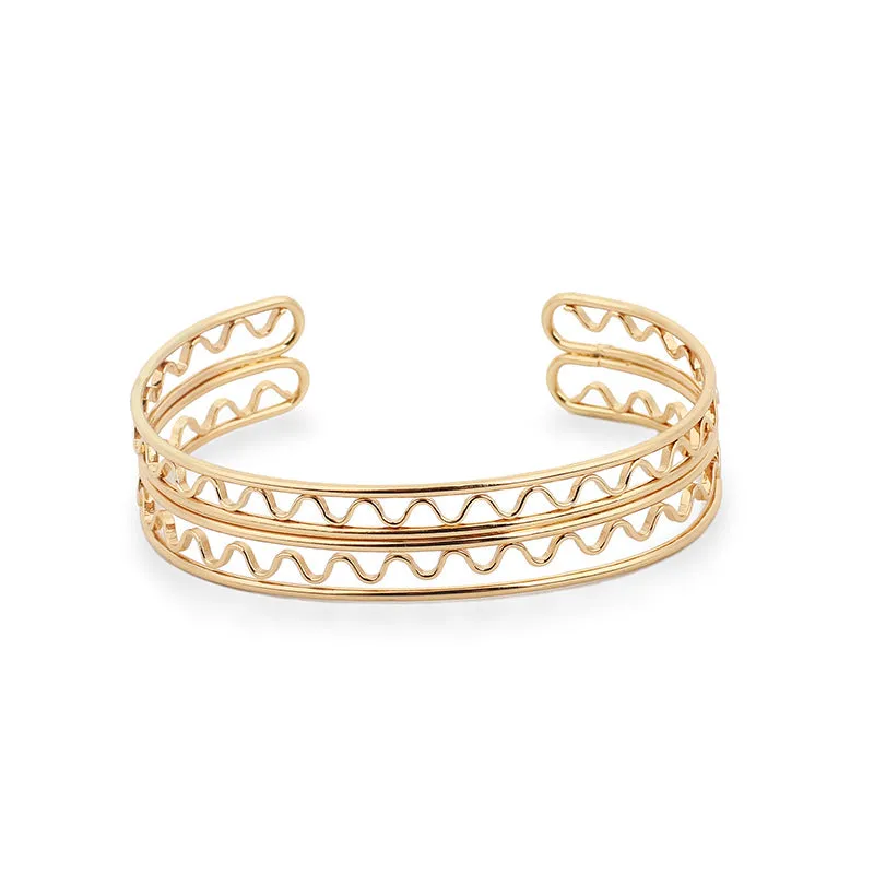 Simple C-shaped Hollow Bracelet Women's Metal Bracelet